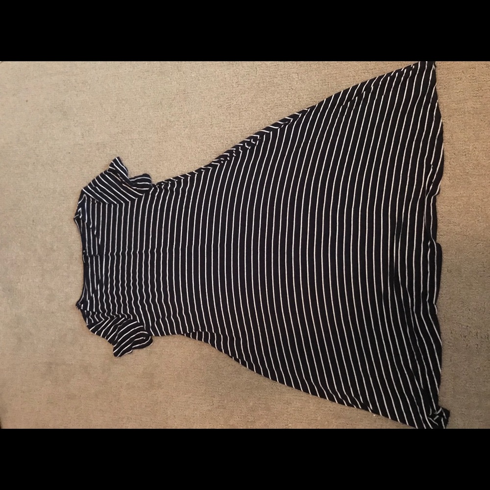 navy striped dress
